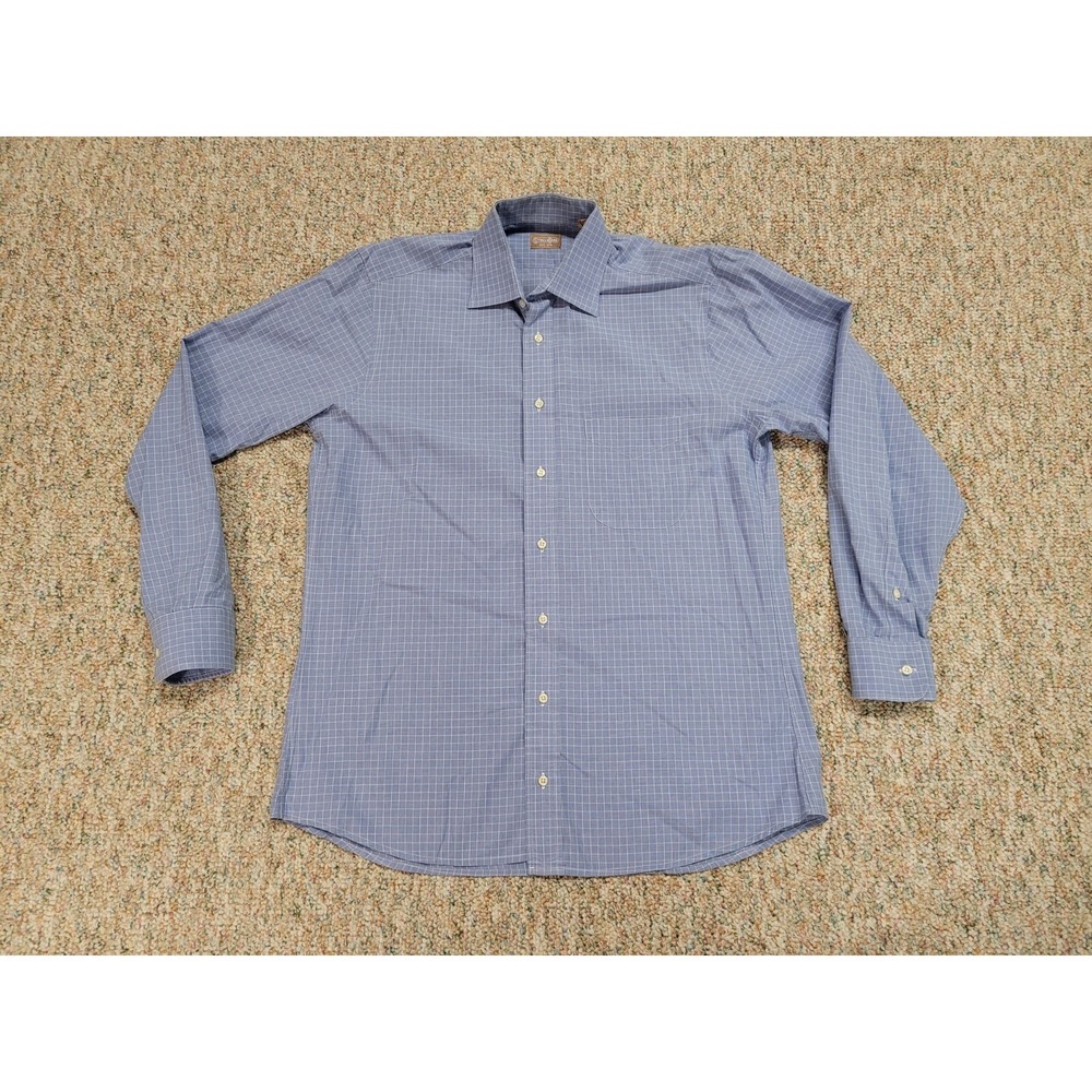 Gitman Bros Shirt Men 15.5 / 34 Blue Check Button Up Long Sleeve Preppy Business